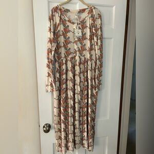 Kate Quinn women’s gathered button pocket dress. Large. NWT. Bamboo.